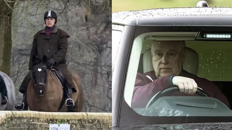 Ex-príncipe Andrew anda a cavalo pela última vez no Castelo de Windsor antes de ser despejado — Foto: The Grosby Group