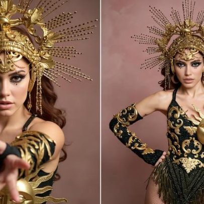 Anitta usa look dourado inspirado no Sol em show de Carnaval no Rio