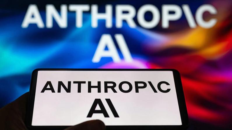 The Anthropic logo on a phone.