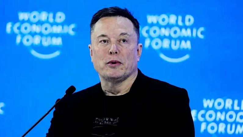 Elon Musk no Fórum Econômico Mundial, em Davos (Suíça), em janeiro de 2026 — Foto: AP Photo/Markus Schreiber