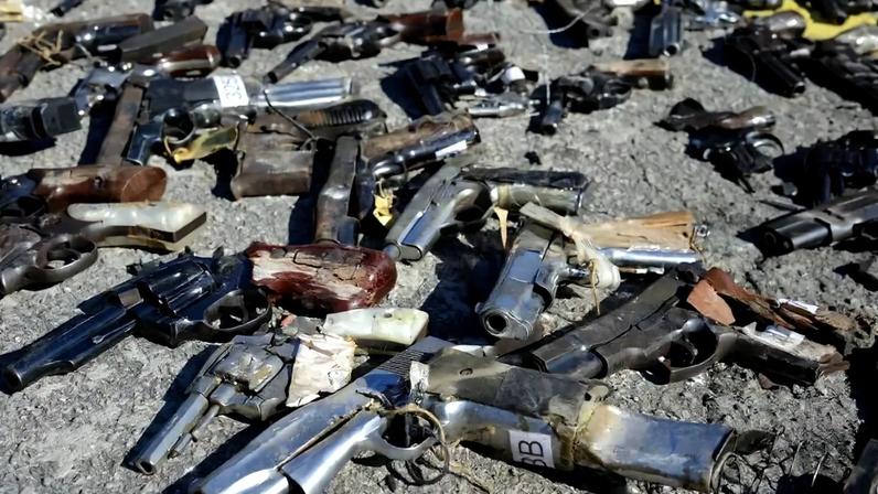 Armamento apreendido. Foto: Tânia Rêgo/Agência Brasil