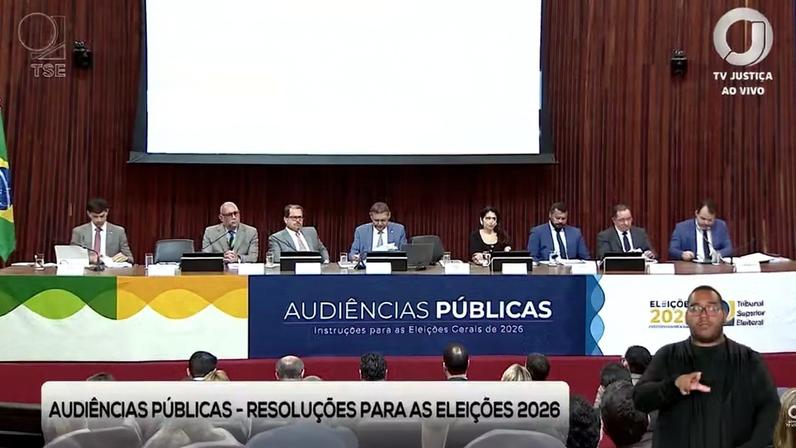 TSE realiza audiências públicas sobre regras das eleições de 2026 — Foto: Reprodução