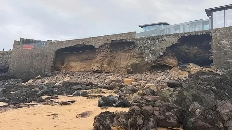 The sea wall at Elie and Earlsferry has been badly damaged by recent stormy weather