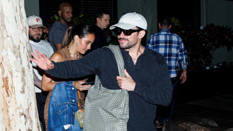 Bad Bunny was spotted on a dinner date with Gabriela Berlingeri in São Paulo, Brazil, on Wednesday evening.