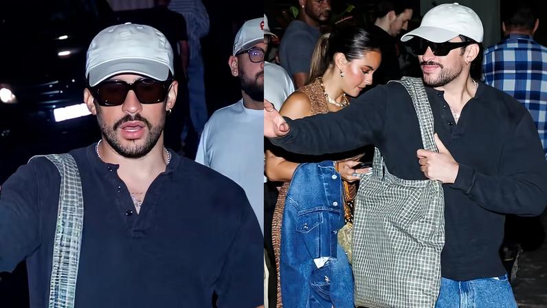 Bad Bunny deixa restaurante em SP com a namorada — Foto: Clayton Felizardo e Patrícia Devoraes/Brazil News