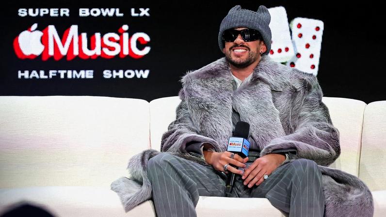 Bad Bunny dá entrevista coletiva em São Francisco 05/02/2026 REUTERS/Carlos Barria