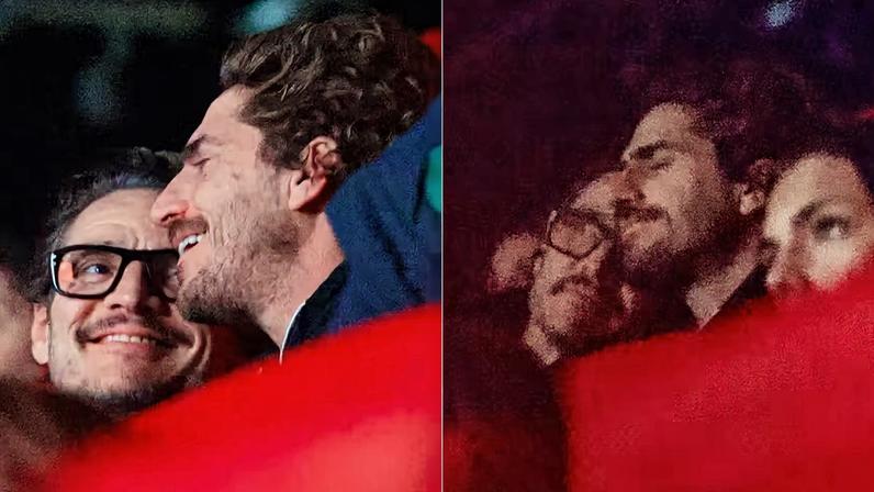 Pedro Pascal e Rafael Olarra no cinema — Foto: The Grosby Group