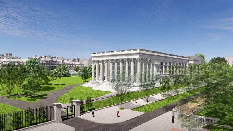 A recent rendering of the East Wing ballroom posted to the National Capital Planning Commission website