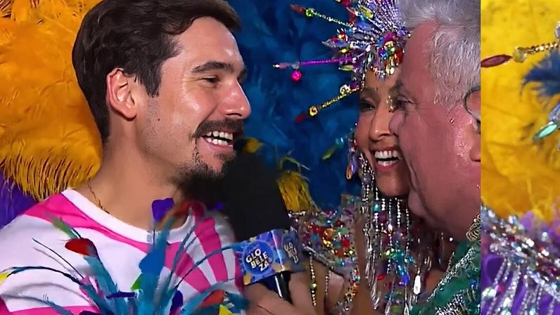 Atriz brilhou na Vila Isabel com fantasia de 40 kg e emocionou ao ouvir declaração apaixonada de Nicolas Prattes na Sapucaí.