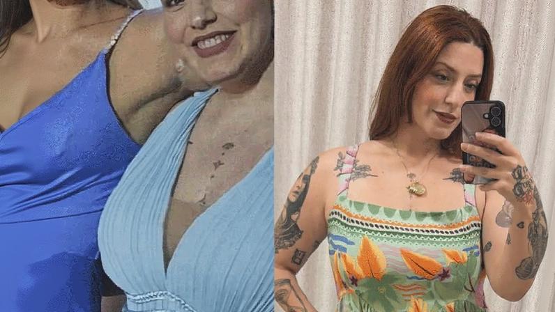 Ana Bianca Sessa antes e depois de eliminar 22 quilos — Foto: Repodução/Instagram