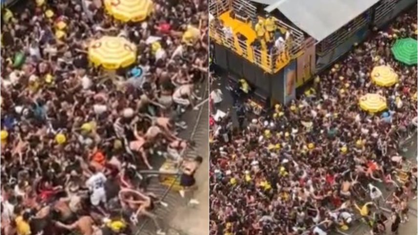 Tumulto em bloco com Calvin Harris em SP — Foto: g1
