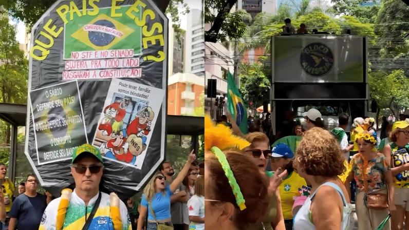 Bloco da Anistia reúne apoiadores de Jair Bolsonaro, neste domingo, em Belo Horizonte