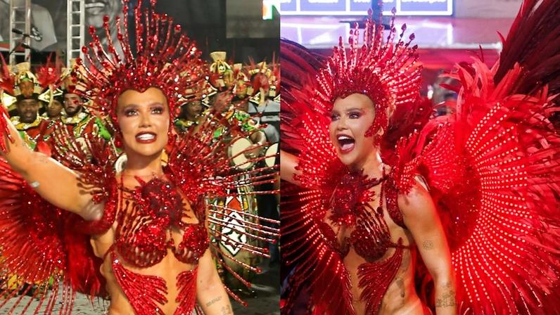 Virgínia Fonseca estreou como rainha de bateria da Grande Rio usando um look belíssimo de coração