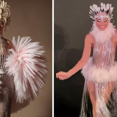 Camila Pitanga muda visual no Baile do Copa