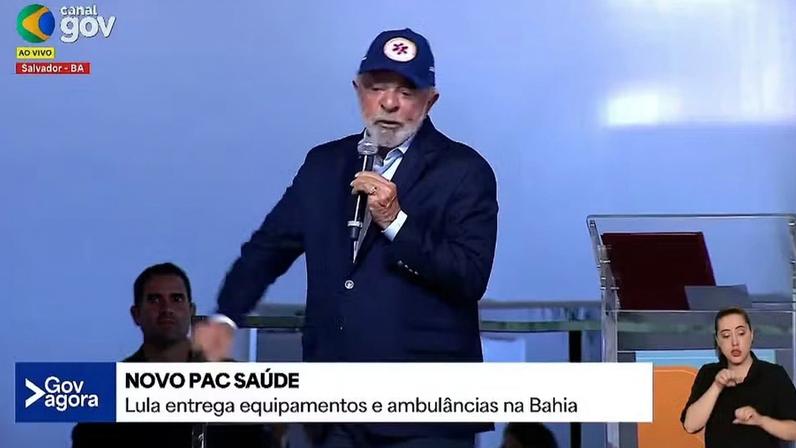Lula participa de evento na Bahia — Foto: Reprodução/ CanalGov