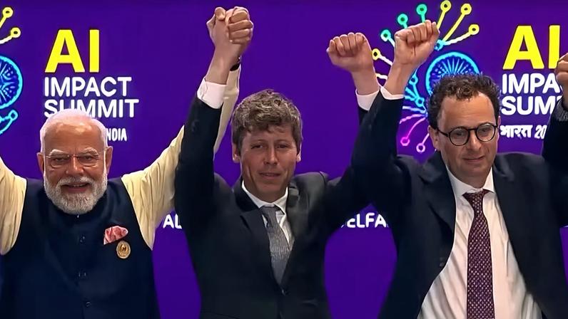 Sam Altman, dono da OpenAI, e , Dario Amodei, da Antropic — Foto: Reprodução/Reuters