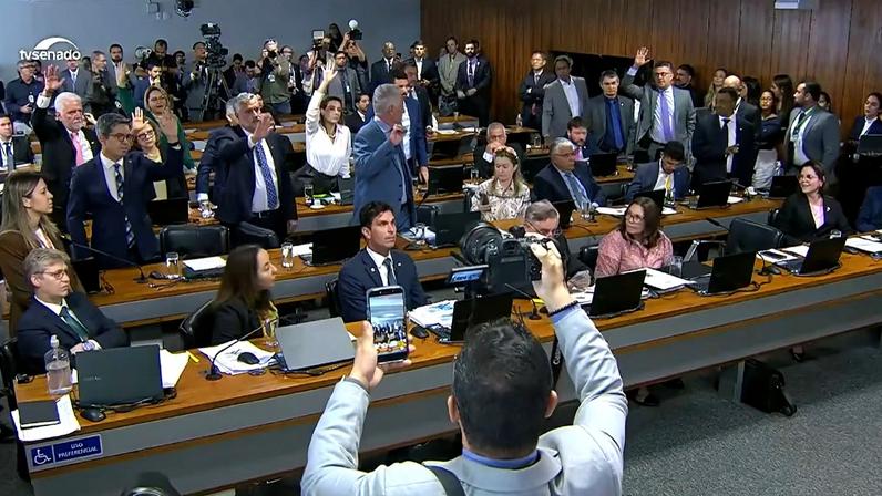 Imagem do momento da votação — Foto: Reprodução/TV Câmara