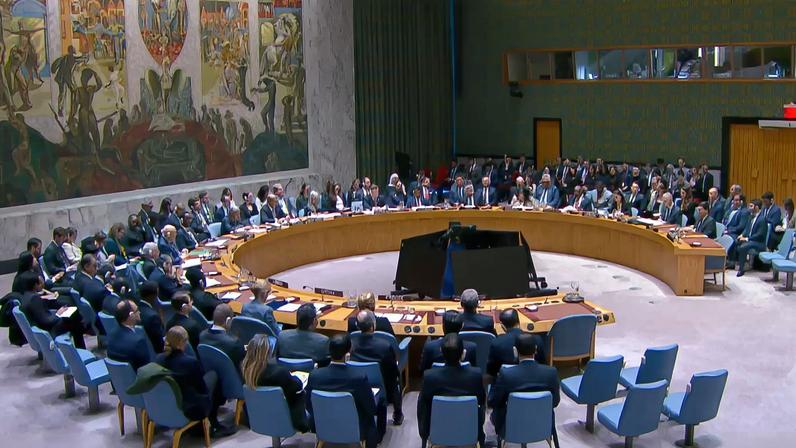 28/02/2026 - Conselho de Segurança da ONU realiza reunião de emergência. Foto: Frame/UN Web TV