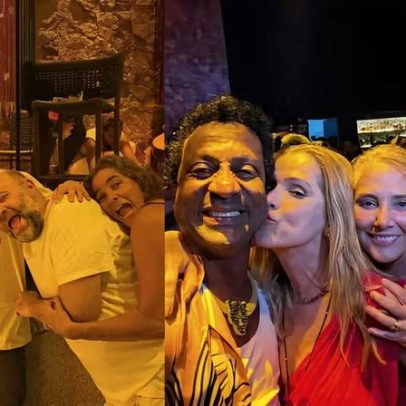 Carolina Dieckmann curte festa com o marido, famosos e homenagem a Preta Gil
