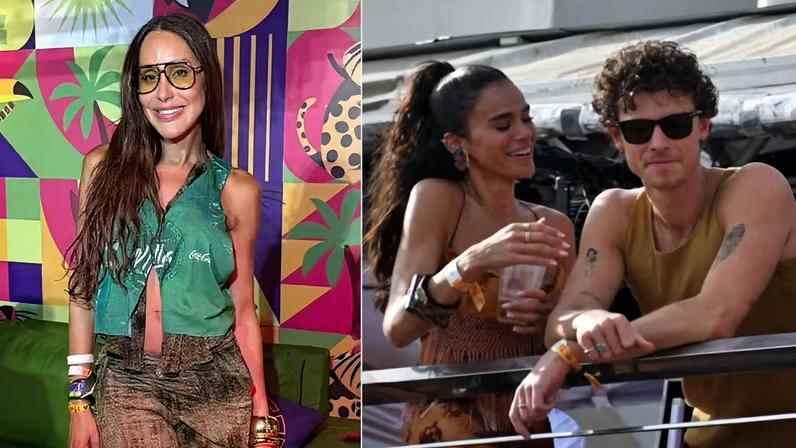 Carol Marra (à esq.) e Bruna Marquezine com Shawn Mendes (à dir.)