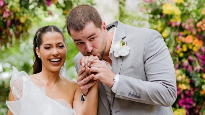 Laís Caldas e Gustavo Marsengo completam um ano de casamento