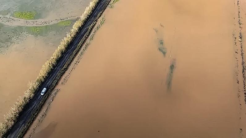 Flooded fields near the River Tone in Somerset