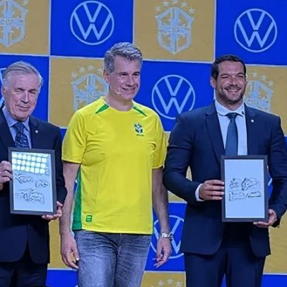 Ancelotti acompanha anúncio da CBF sobre nova patrocinadora de todas as seleções
