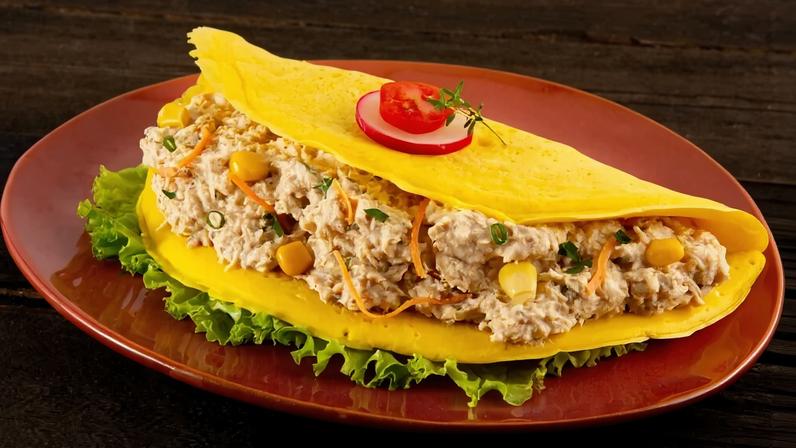 Crepioca com frango e milho-verde (Imagem: Best Food Photos | Shutterstock)
