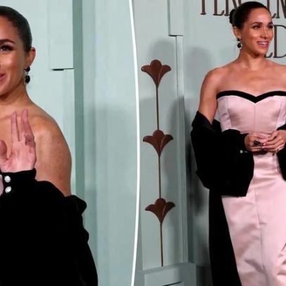 Meghan Markle aposta no glamour de Hollywood antigo em saída solo para gala beneficente