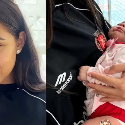 Key Alves leva Rosamaria para tomar vacina de dois meses