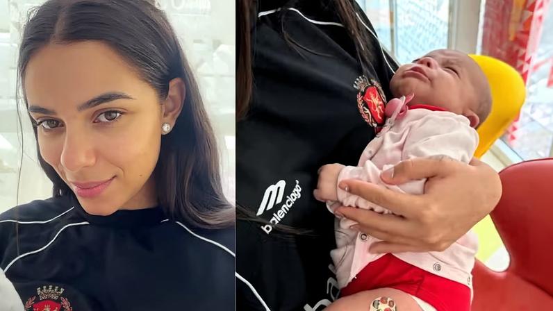 Key Alves leva filha para tomar vacina — Foto: Reprodução/Instagram