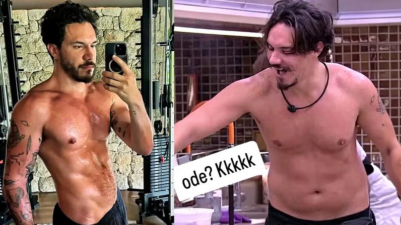 Eliezer atualmente e no BBB 22 — Foto: Reprodução/Instagram
