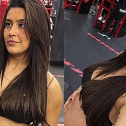 Lauana Prado, grávida, aparece treinando na academia