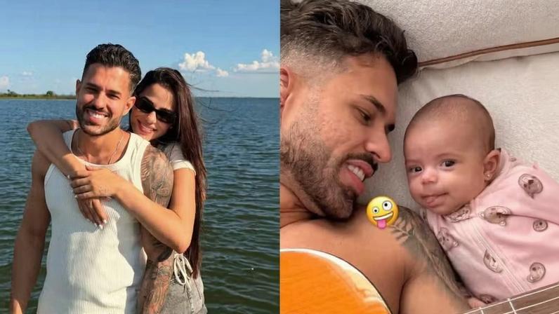 Key Alves, Bruno Rosa e a filha, Rosamaria — Foto: Reprodução/Instagram