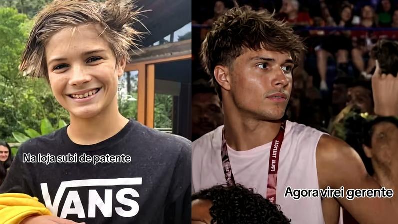 Antes e depois de Francisco Hilbert — Foto: Reprodução/TikTok