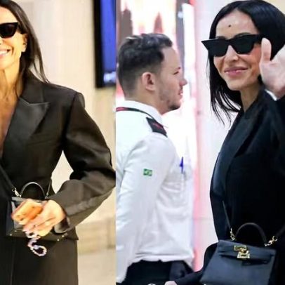 Sabrina Sato surge com bolsa de grife no aeroporto Santos Dumont