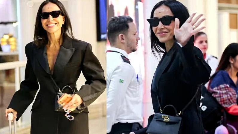 Sabrina Sato embarando em aeroporto no Rio de Janeiro — Foto: Agnews/ Anna Giullia