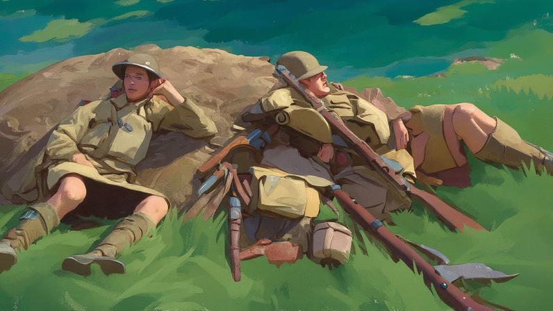 John Singer Sargent's Highlanders resting at the Front (1918)