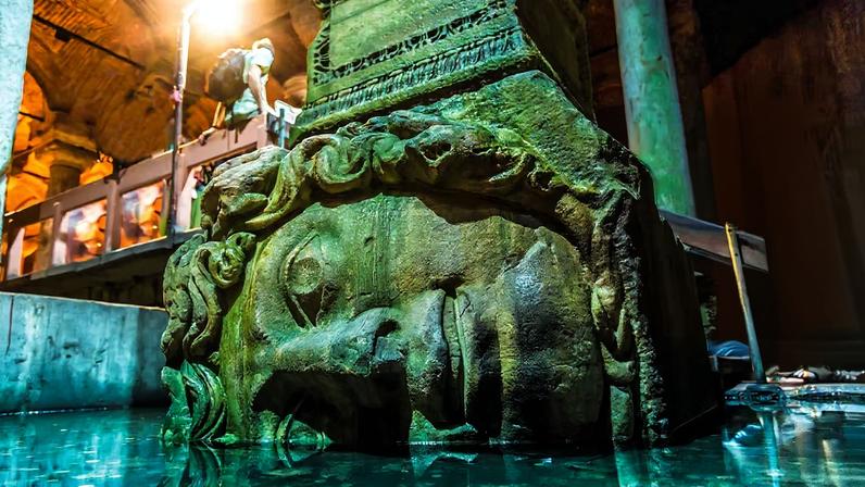 The World Heritage-listed Basilica Cistern, built in the sixth century and now an underground museum, is one of Istanbul’s heritage sites under threat of appropriation