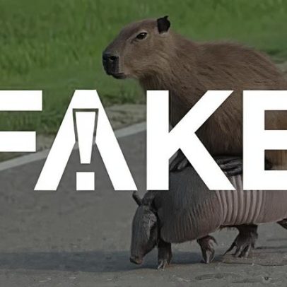 Vídeo mostra capivara em cima de tatu é falso; cena foi criada com IA