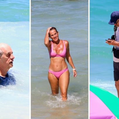 Famosos curtem a praia em domingo de calor
