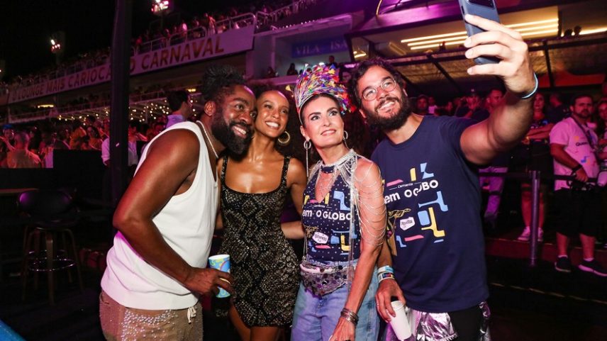 Lázaro Ramos, Taís Araujo, Fátima Bernardes e Túlio Gadêlha no Camarote Quem O Globo — Foto: Dilson Silva/Agnews