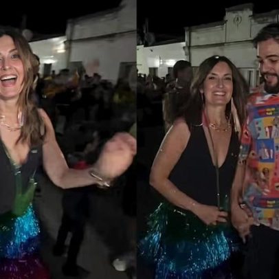 Fátima Bernardes dança frevo em bloco no interior de PE