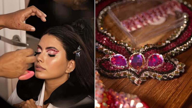 Fernanda Bande mostra preparação para desfile do Salgueiro — Foto: Divulgação