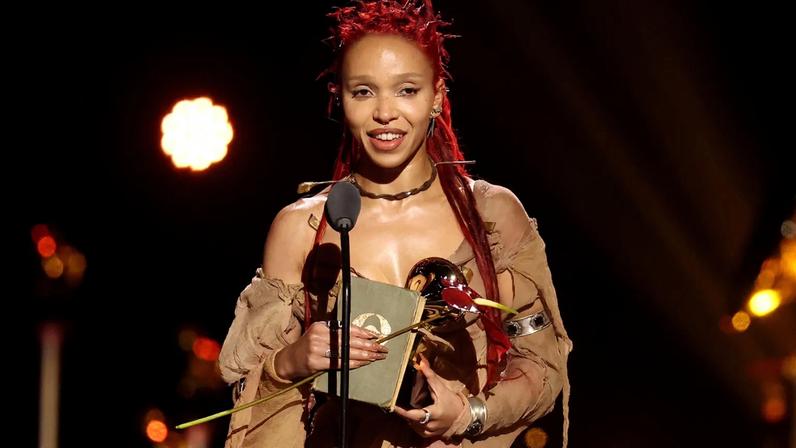 FKA twigs accepts the Best Dance/Electronic Album award for EUSEXUA onstage during the 68th GRAMMY Awards Premiere Ceremony at Peacock Theater on February 01, 2026 in Los Angeles, California.