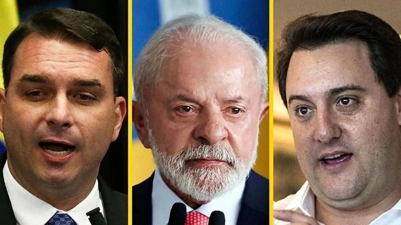 Flávio Bolsonaro, Lula e Ratinho Jr. aparecem a frente em pesquisas para o 2º turno