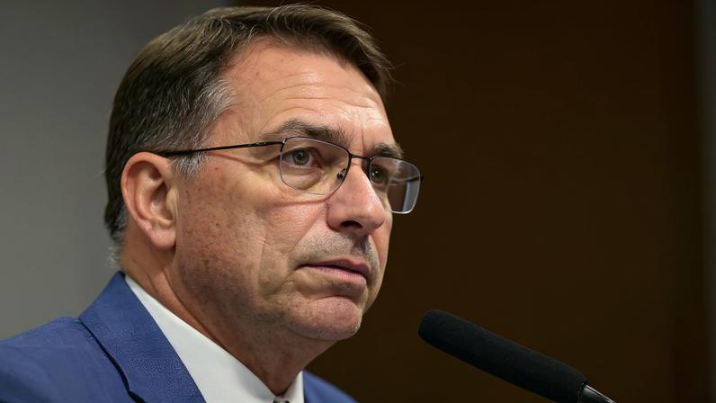 Flávio Bolsonaro, pré-candidato do PL, apresentou propostas para segurança pública, anistia e meio ambiente (Foto: Saulo Cruz/Agência Senado)