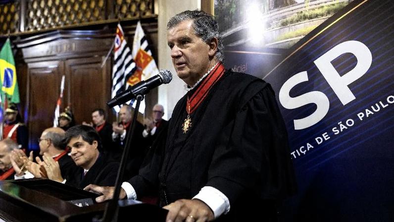 Francisco Eduardo Loureiro discursa durante cerimônia de posse como novo presidente do Tribunal de Justiça de SP