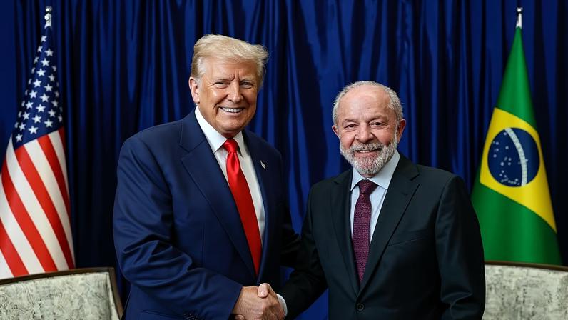 Lula e Trump em encontro na Malásia em 2025 — Foto: Ricardo Stuckert/PR