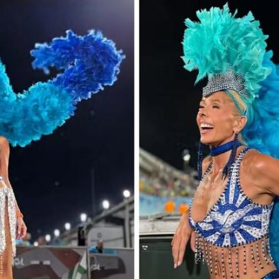 Adriane Galisteu brilha como musa da Portela na Sapucaí